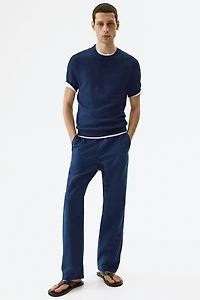 Regular-Fit Linen-Blend Pants