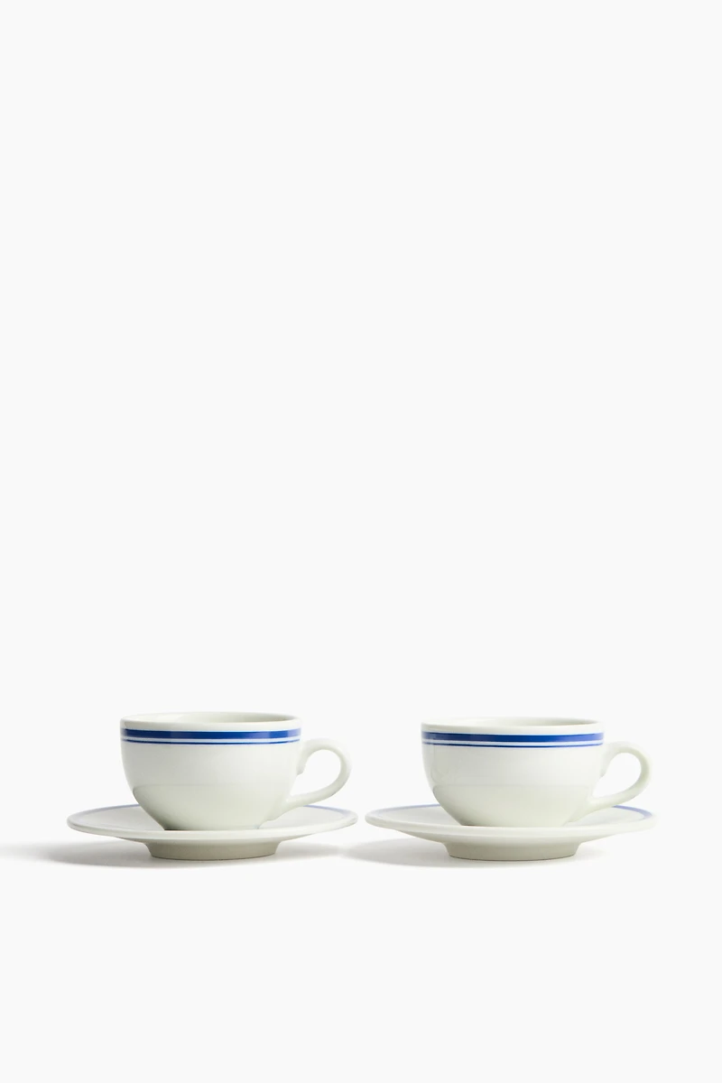Lot de 2 tasses à cappuccino avec soucoupes