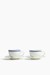 Lot de 2 tasses à cappuccino avec soucoupes