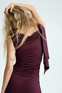 Draped One-Shoulder Dress