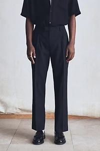 Regular-Fit Tailored Linen-Blend Pants