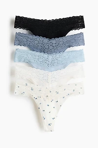 Lot de 5 culottes Thong en dentelle