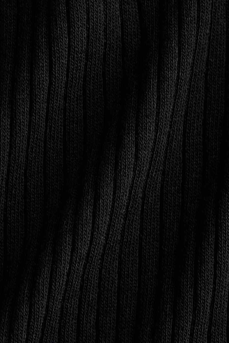 Lace-Trimmed Rib-Knit Dress