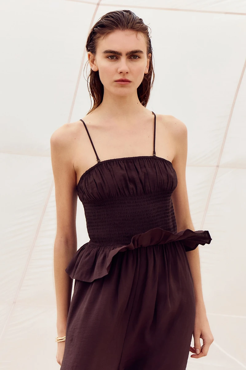 Ruffle-Trimmed Bandeau Jumpsuit