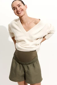 MAMA Linen-Blend Shorts