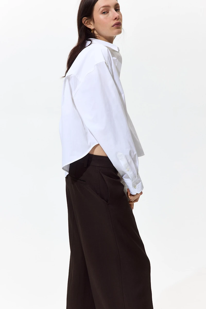 Pantalon large en lin mélangé