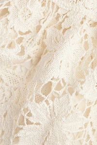 Crochet-Look Dress with Flared Skirt