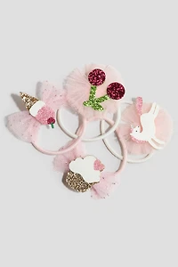 4-Pack Appliquéd Hair Elastics