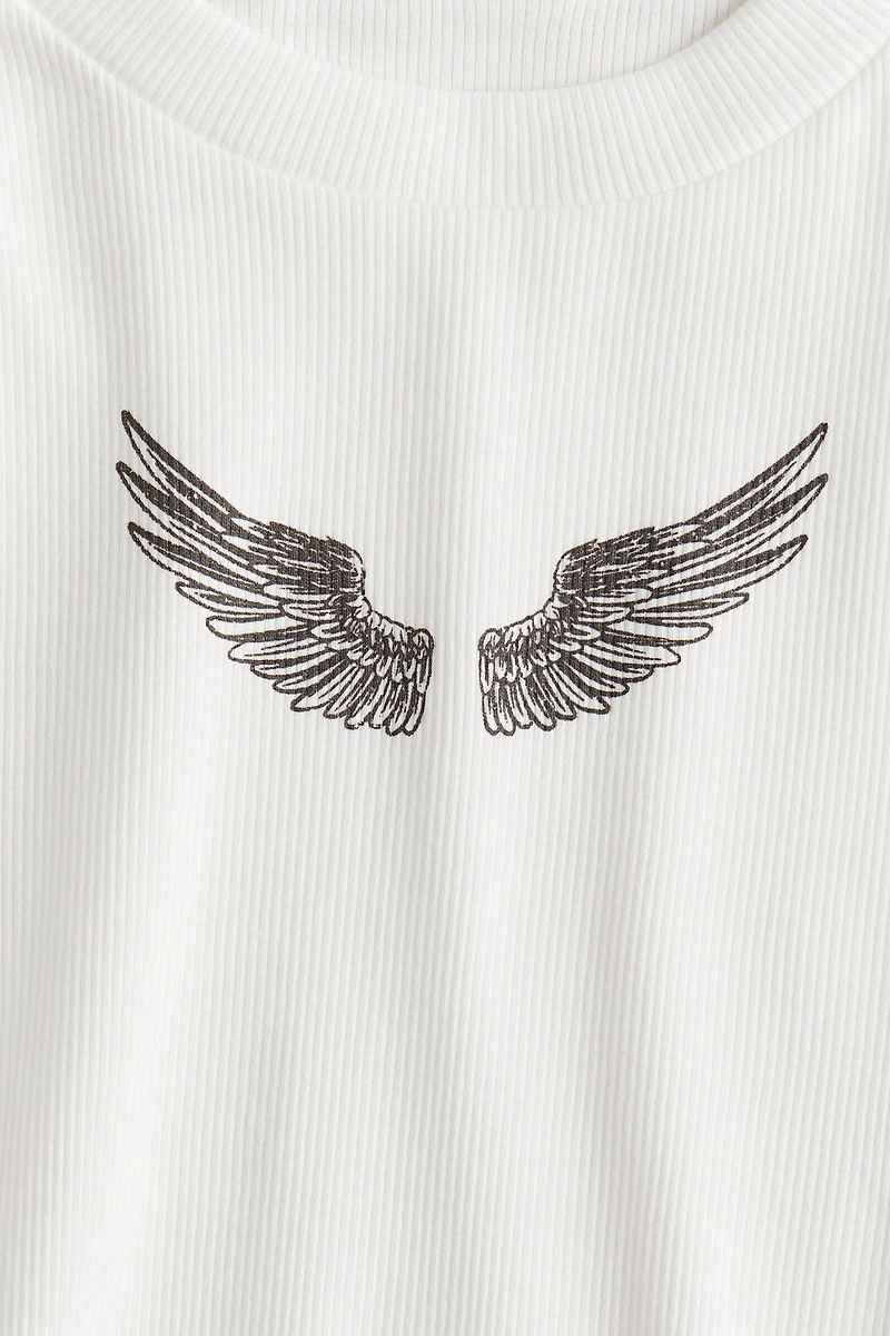 Haut en coton côtelé
