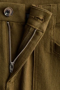 Wide-Leg Twill Pants