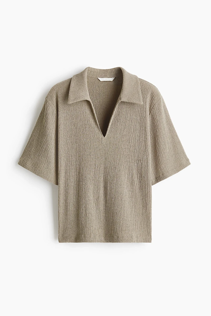 Crinkled Polo Shirt
