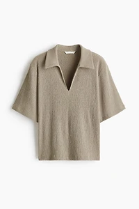 Crinkled Polo Shirt
