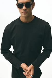 Loose-Fit Long-Sleeved Jersey Shirt