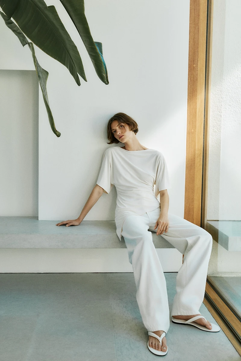 Asymmetric Butterfly-Sleeved Top