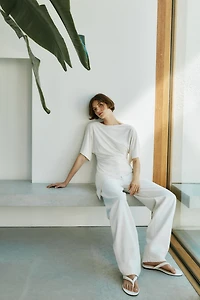 Asymmetric Butterfly-Sleeved Top