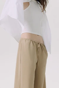 Twill Drawstring Pants
