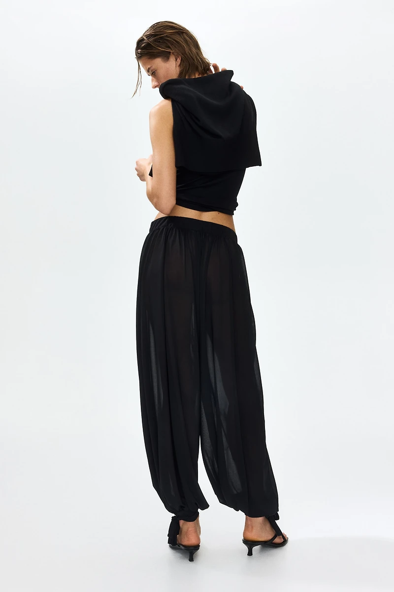 Tie-Detail Balloon-Leg Pants