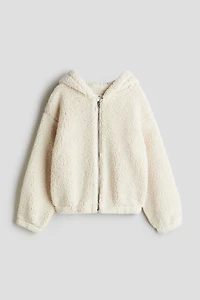 Veste à capuchon en polar fermeture éclair