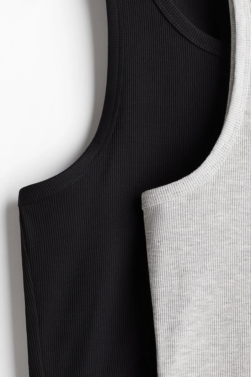 2-pack Slim Fit Ribbed Tank Tops
