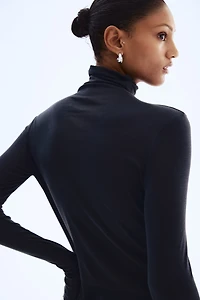 Pima Cotton Turtleneck Top