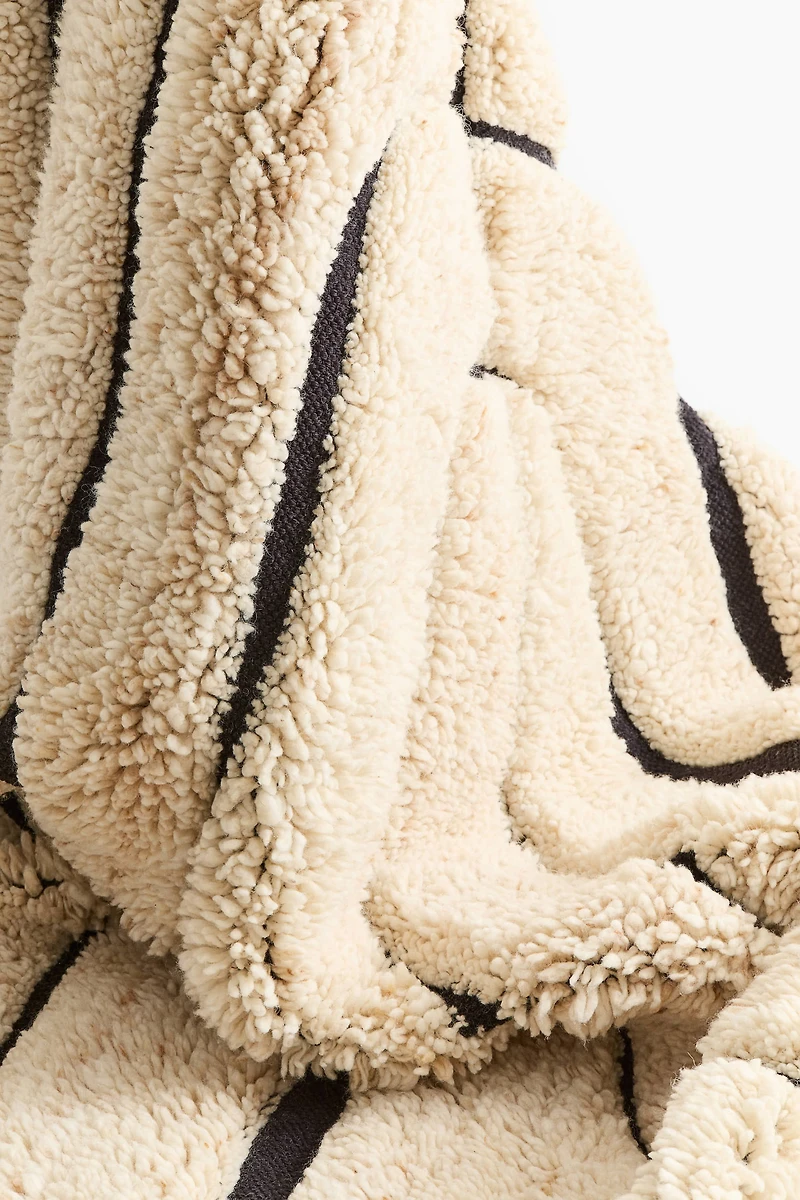 Large Fringed Wool-Blend Rug