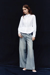 Chemise péplum en popeline