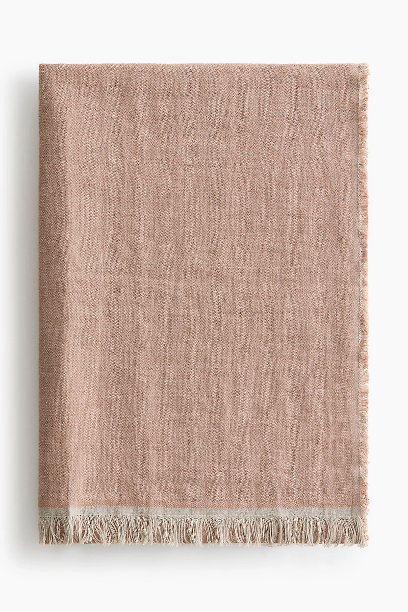 Two-Tone Linen Throw