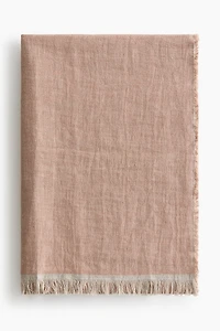 Two-Tone Linen Throw