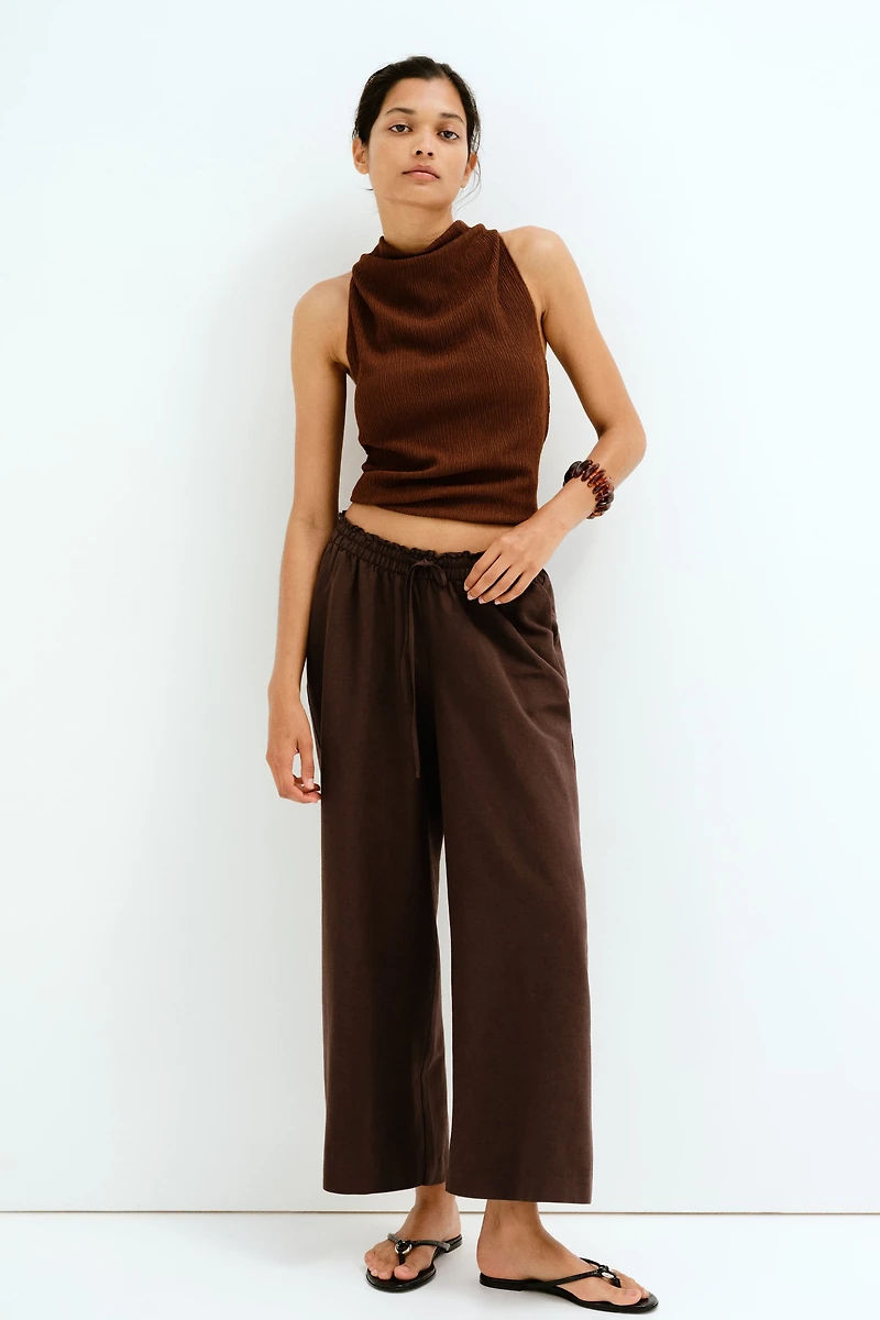 MAMA Before & After Linen-Blend Pants