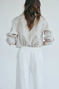 Wide-Cut Paper-Bag Pants