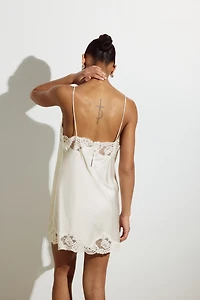Lace-Trimmed Satin Nightgown