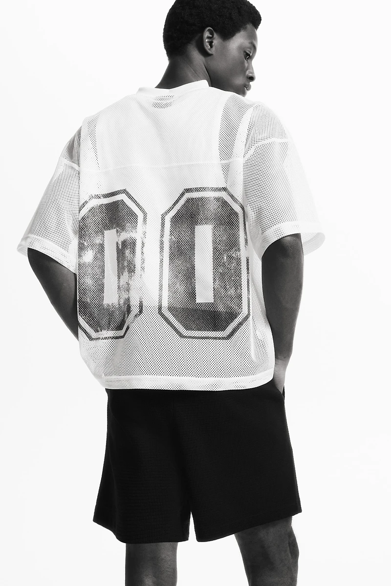 Textured jersey shorts