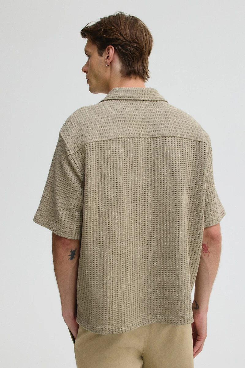 Loose-Fit Waffled Resort Shirt