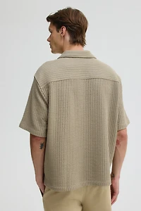 Loose-Fit Waffled Resort Shirt
