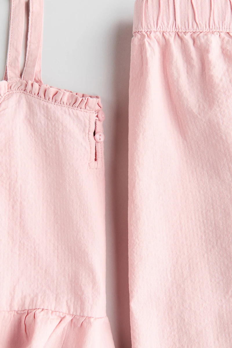 2-Piece Ruffle-Trimmed Seersucker Set