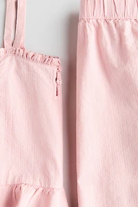 2-Piece Ruffle-Trimmed Seersucker Set