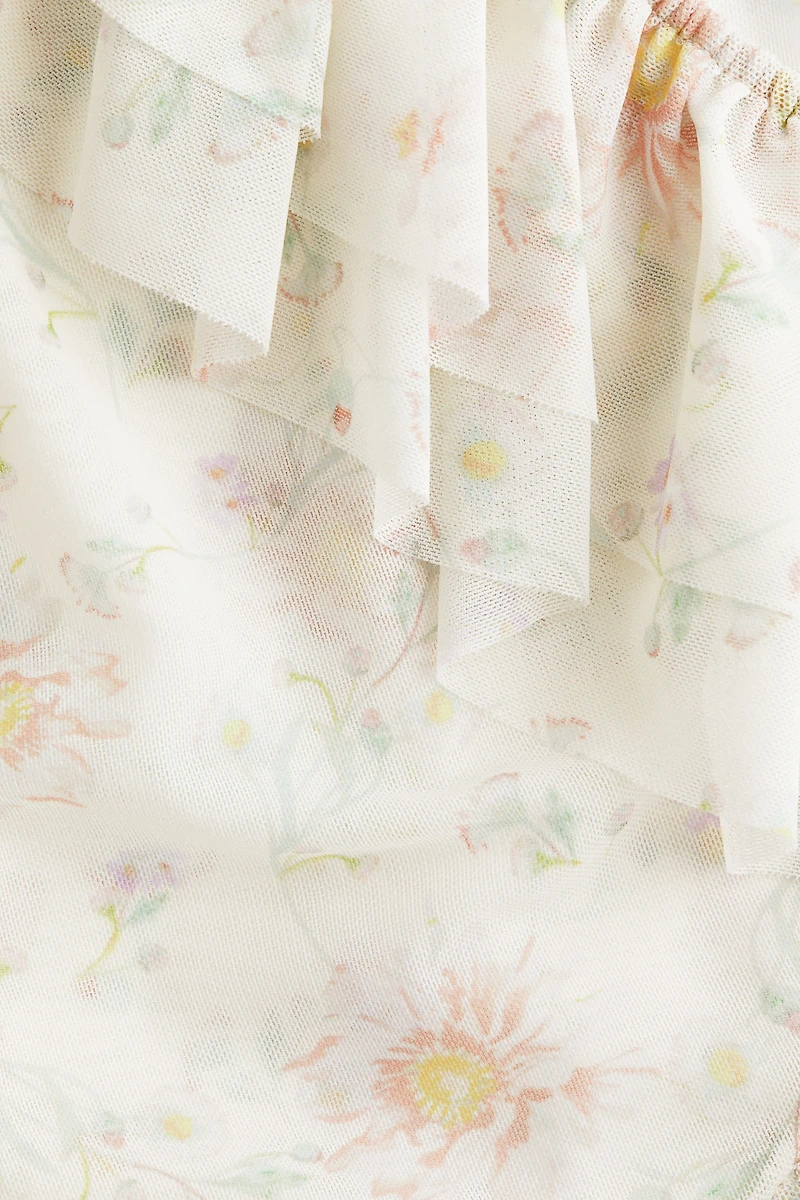 Blouse à volants en filet