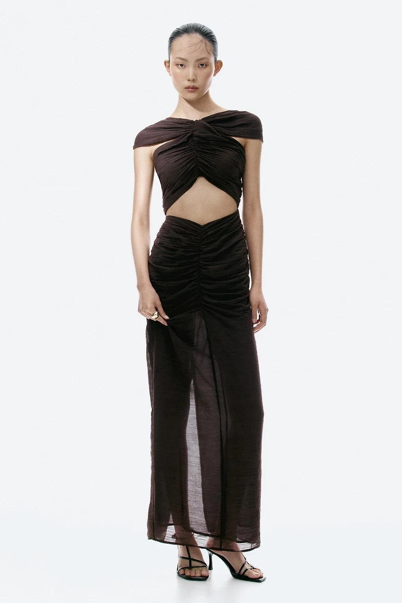 Cape-Detail Cutout Dress