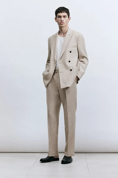 Regular Fit Wool-Blend Suit Pants