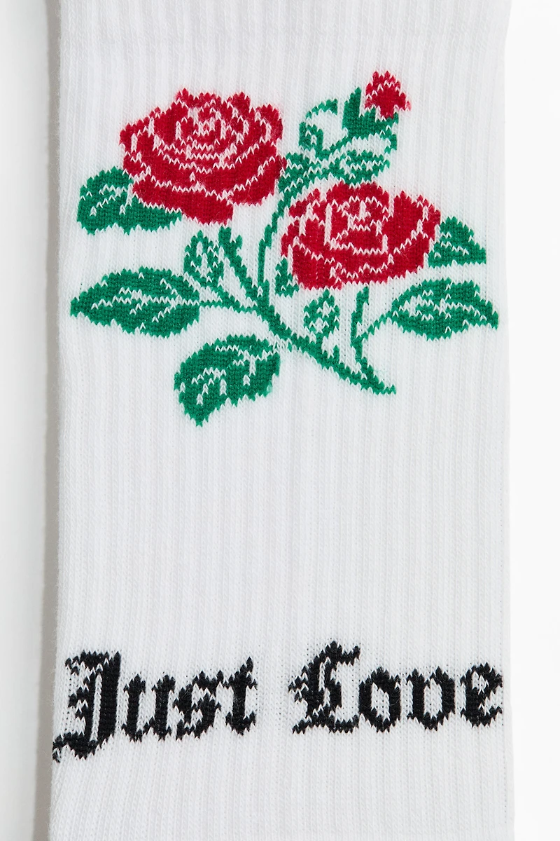 3-Pack Socks with Motif