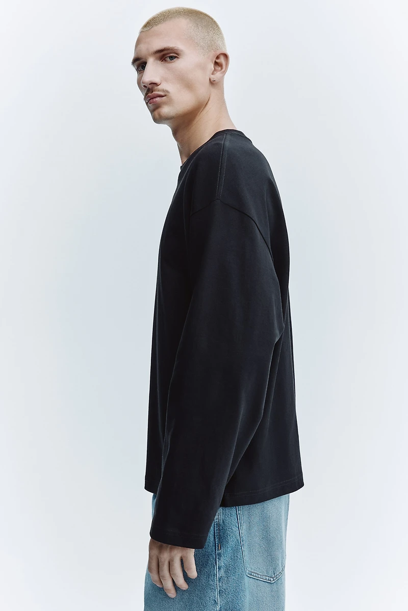 Oversized Long-Sleeved Jersey Shirt