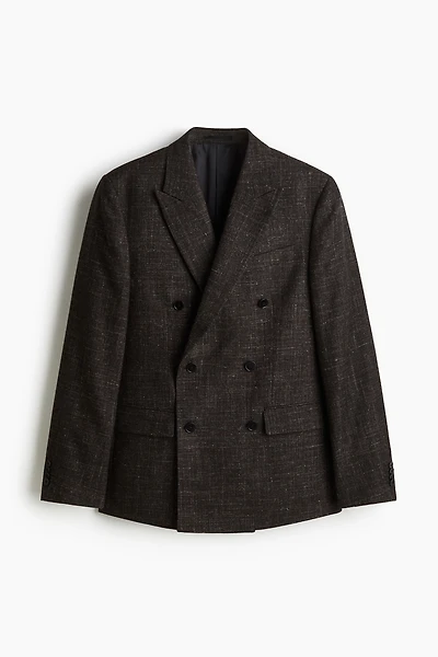 Regular-Fit Wool-Blend Double-Breasted Jacket