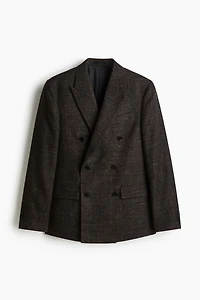 Veste croisée classique en laine mélangée