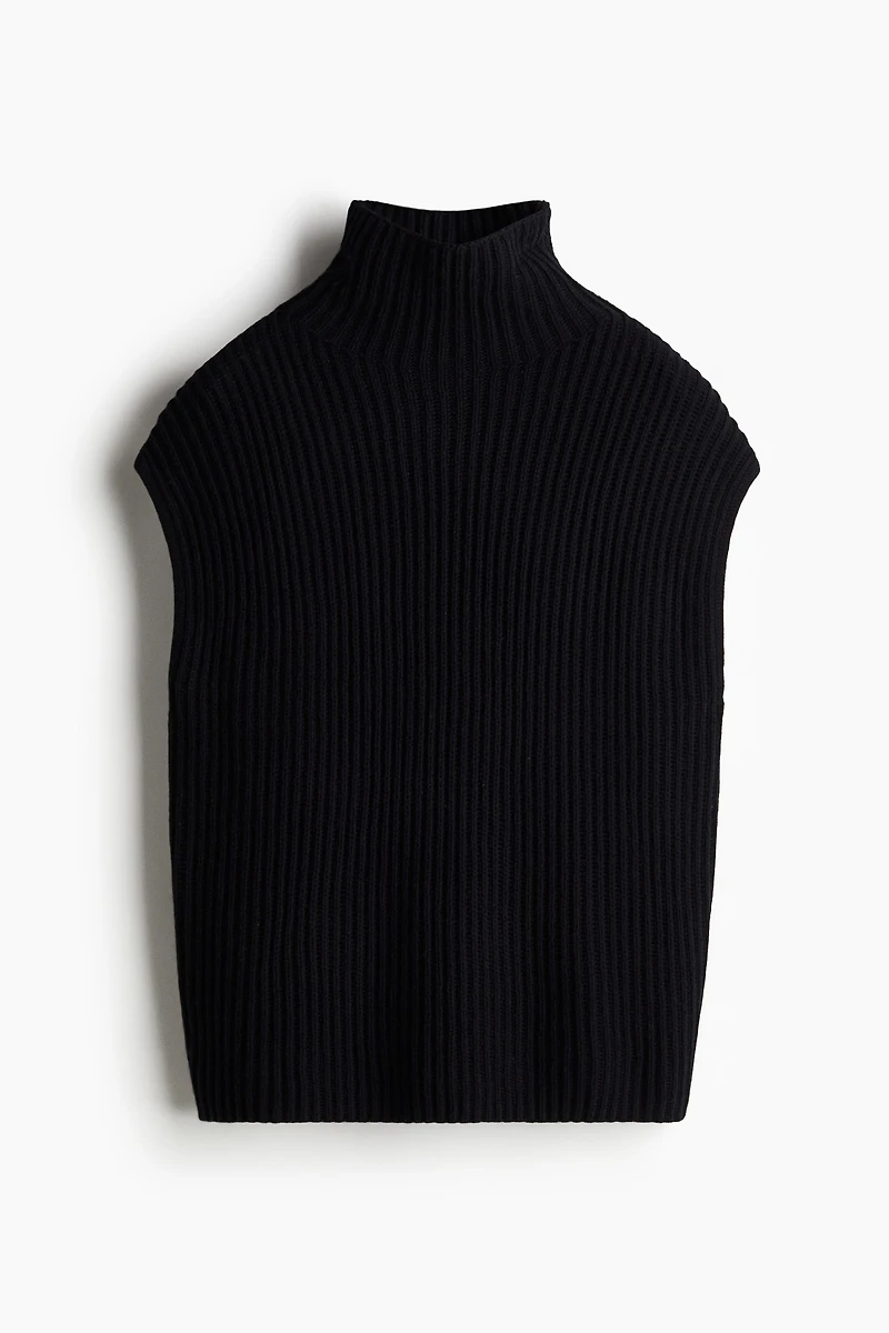 Wool-Blend Mock Turtleneck Sweater Vest