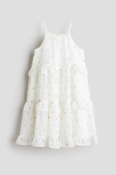 Ruffle-Trimmed Strappy Dress