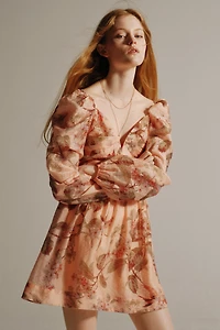 Robe à manches bouffantes avec détail nouer