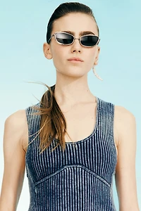Washed Rib-Knit Dress