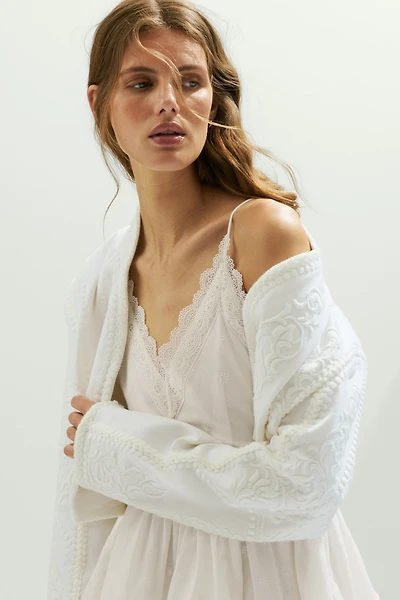 Lace-Trimmed Cotton Dress