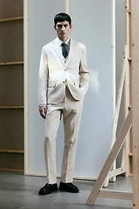 Slim-Fit Linen Suit Vest