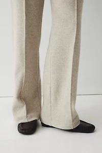 Rib-Knit Creased Pants